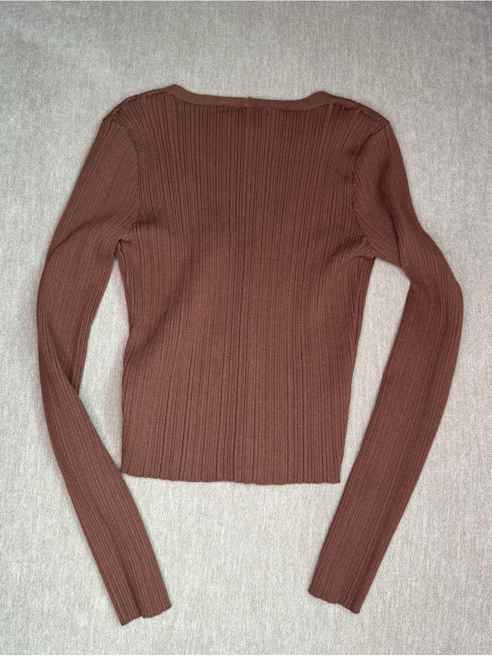 Forever 21 Cropped Ribbed Button-Up Cardigan - Picture 3 of 3
